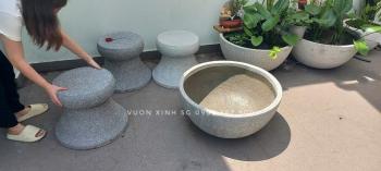 Đôn Kê Chậu Cảnhđôn kê chậu xám đá trắng