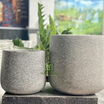 Chậu Đá Mài Tròn Bầutròn bầu xám